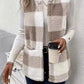 Plaid Open Front Vest Coat