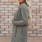 Textured Open Front Long Sleeve Cover Up