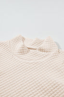 Textured Turtleneck Long Sleeve Sweatshirt