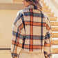 BiBi Brushed Plaid Crop Jacket with Pockets