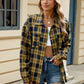 Plaid Collared Neck Long Sleeve Shirt