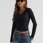 V-Neck Long Sleeve T-Shirt