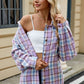 Plaid Collared Neck Long Sleeve Shirt