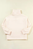 Drawstring Turtleneck Long Sleeve Sweatshirt