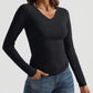 V-Neck Long Sleeve T-Shirt