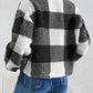 Decorative Pocket Flap Plaid Long Sleeve Jacket