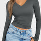 V-Neck Long Sleeve T-Shirt