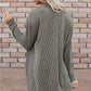 Textured Open Front Long Sleeve Cover Up