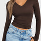 V-Neck Long Sleeve T-Shirt