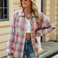 Plaid Collared Neck Long Sleeve Shirt