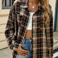 Plaid Collared Neck Long Sleeve Shirt