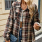 Plaid Collared Neck Long Sleeve Shirt