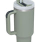 Stainless Steel Tumbler with Upgraded Handle and Straw
