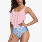 Two-Tone Ruffled Two-Piece Swimsuit